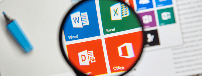Office 365 Word Excel magnifying glass