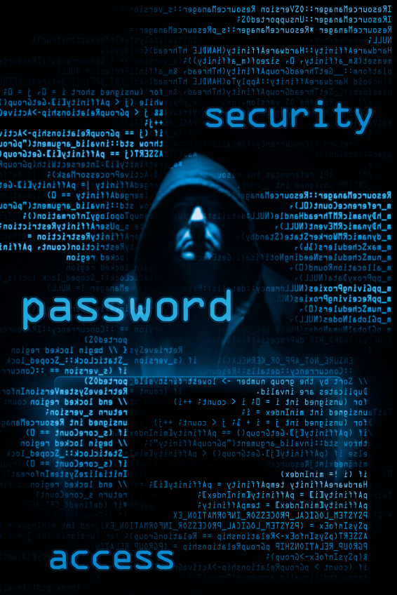 Hooded Hacker Stealing Passwords