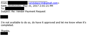 Email 5 - scammer lies